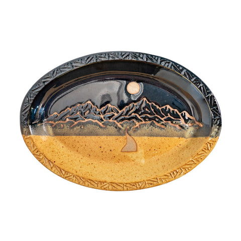 Fire Hole Pottery Moon Over Montana Oval Dish