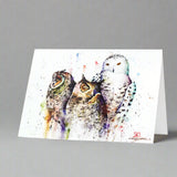 Dean Crouser Owl Trio Bird Watercolor Greeting Card