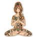 Paisley Meditation Girl Wood Sticker