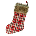 Plush Rustic Stocking - red