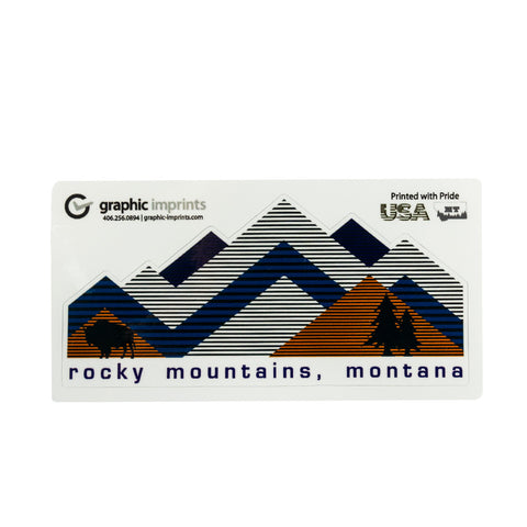 Rocky Mountains Stripe Montana Sticker by Graphic Imprints
