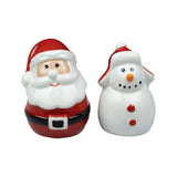 The Santa and Snowman Salt and Pepper Shakers by Transpac Imports are one of the cutest pairs of shakers that you'll ever see!
