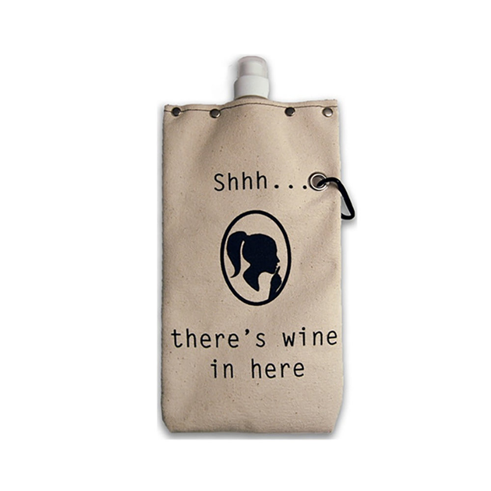 Shh Wine/Water Canvas Bottle