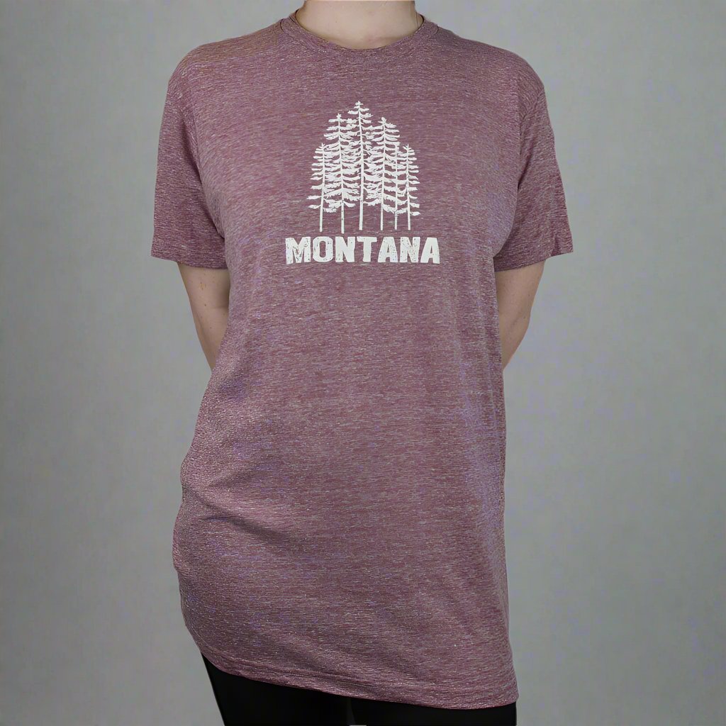 Southwestern Heather Wine Lush Trees T-Shirt by Prairie Mountain