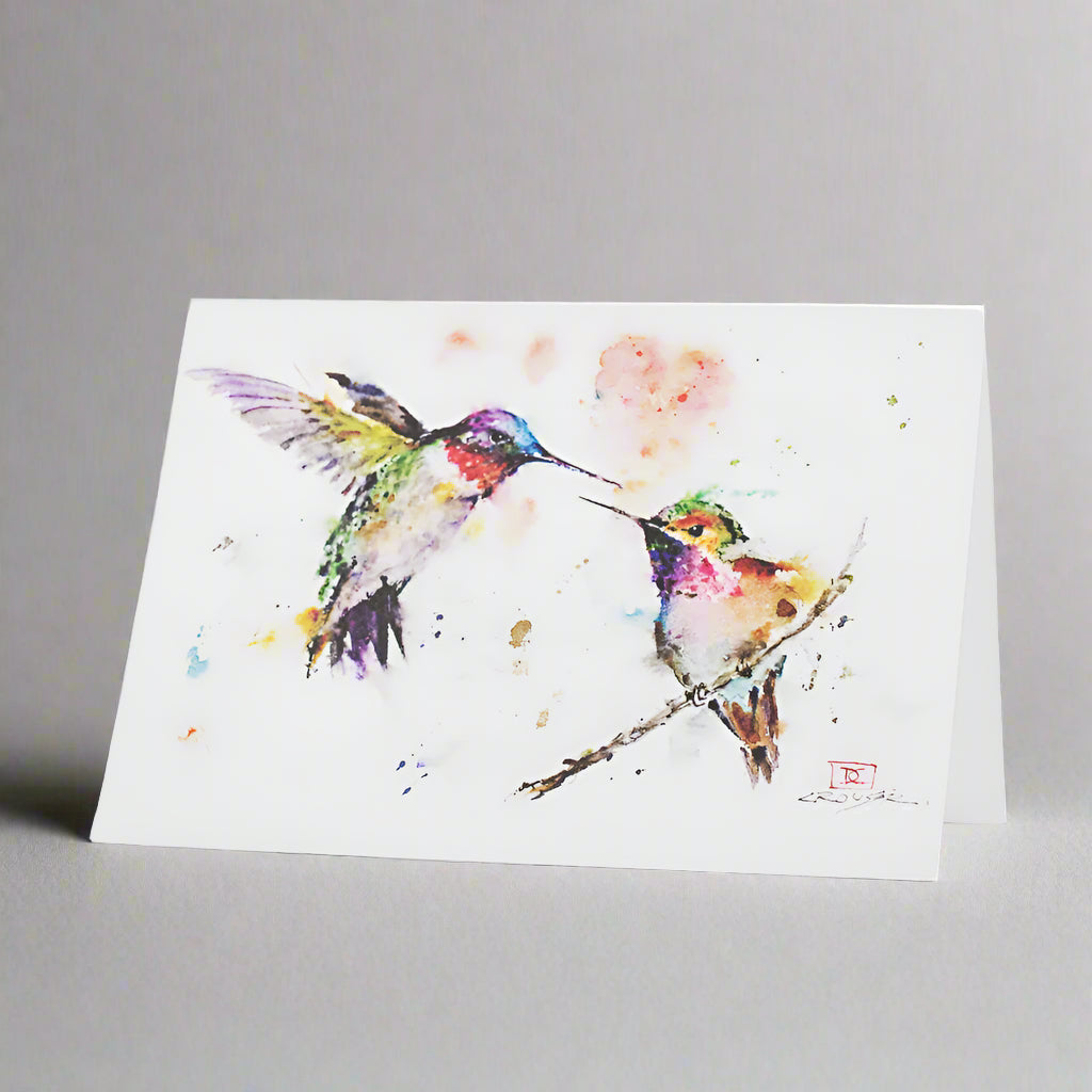 Dean Crouser The Lovebirds Hummingbird Watercolor Greeting Card