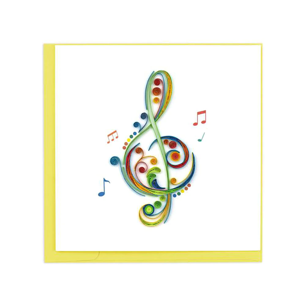 Music Square Greeting Card by Quilling Card
