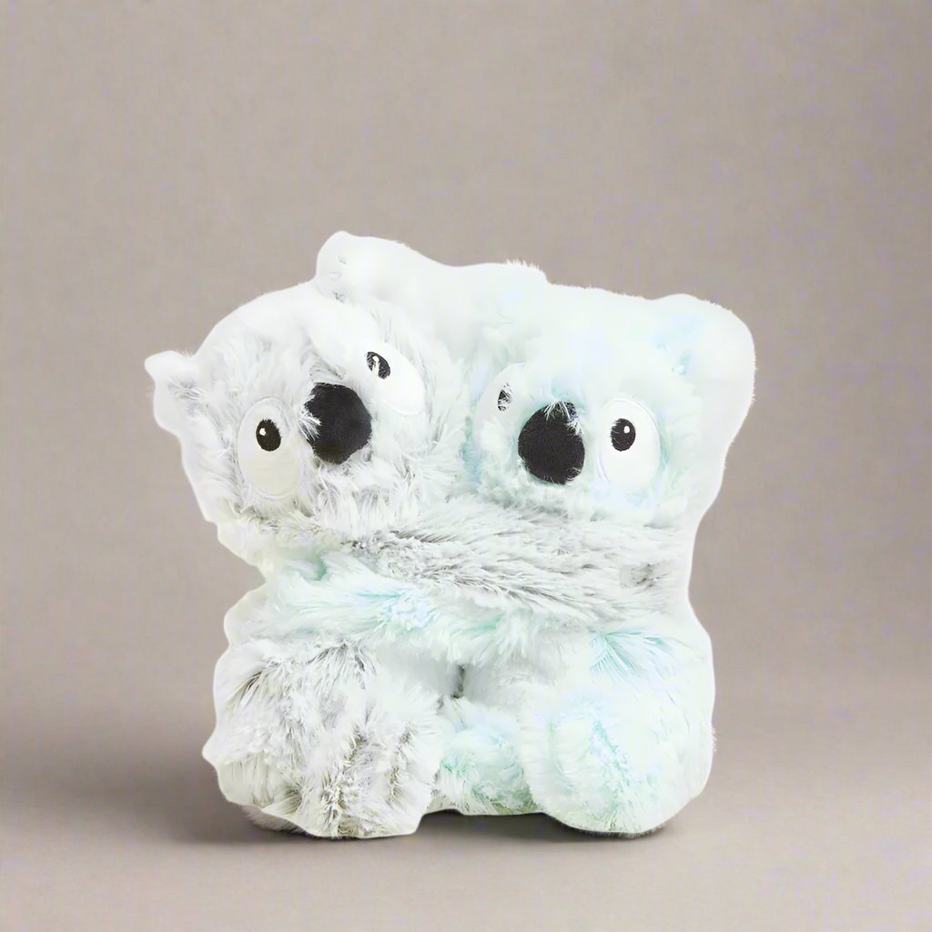 one light grey and one ice blue koala warmies hugs made with real lavender