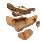 Hawk Wood-Carved Puzzle Box by The Handcrafted