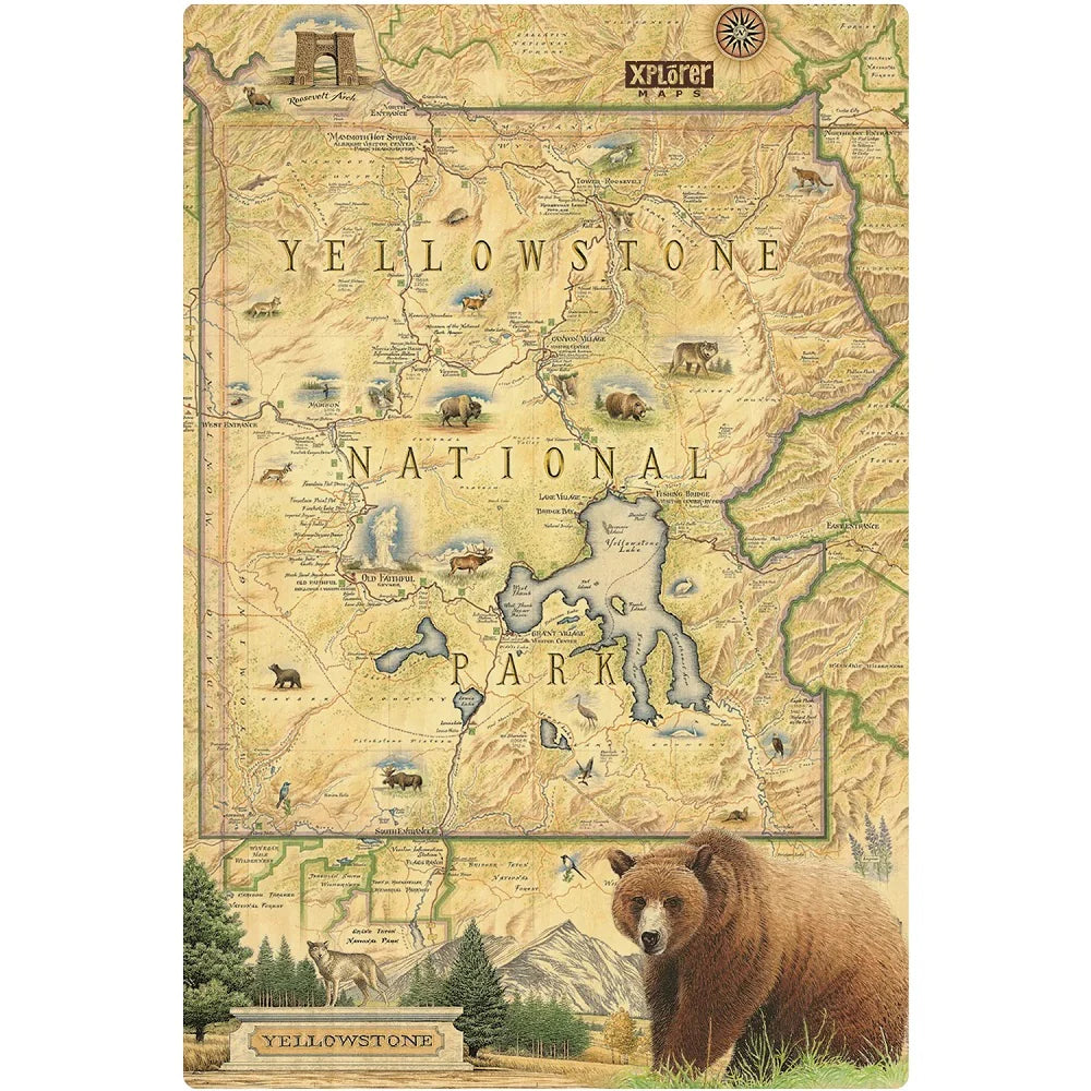 Single Panel Wood Sign by Xplorer Maps