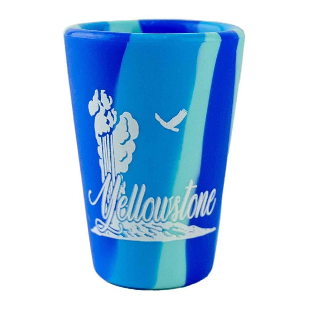 Yellowstone National Park Silipint Shot Glass - blue