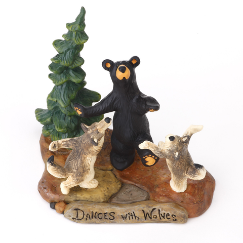 Bearfoots Dances with Wolves figurine by Big Sky Carvers