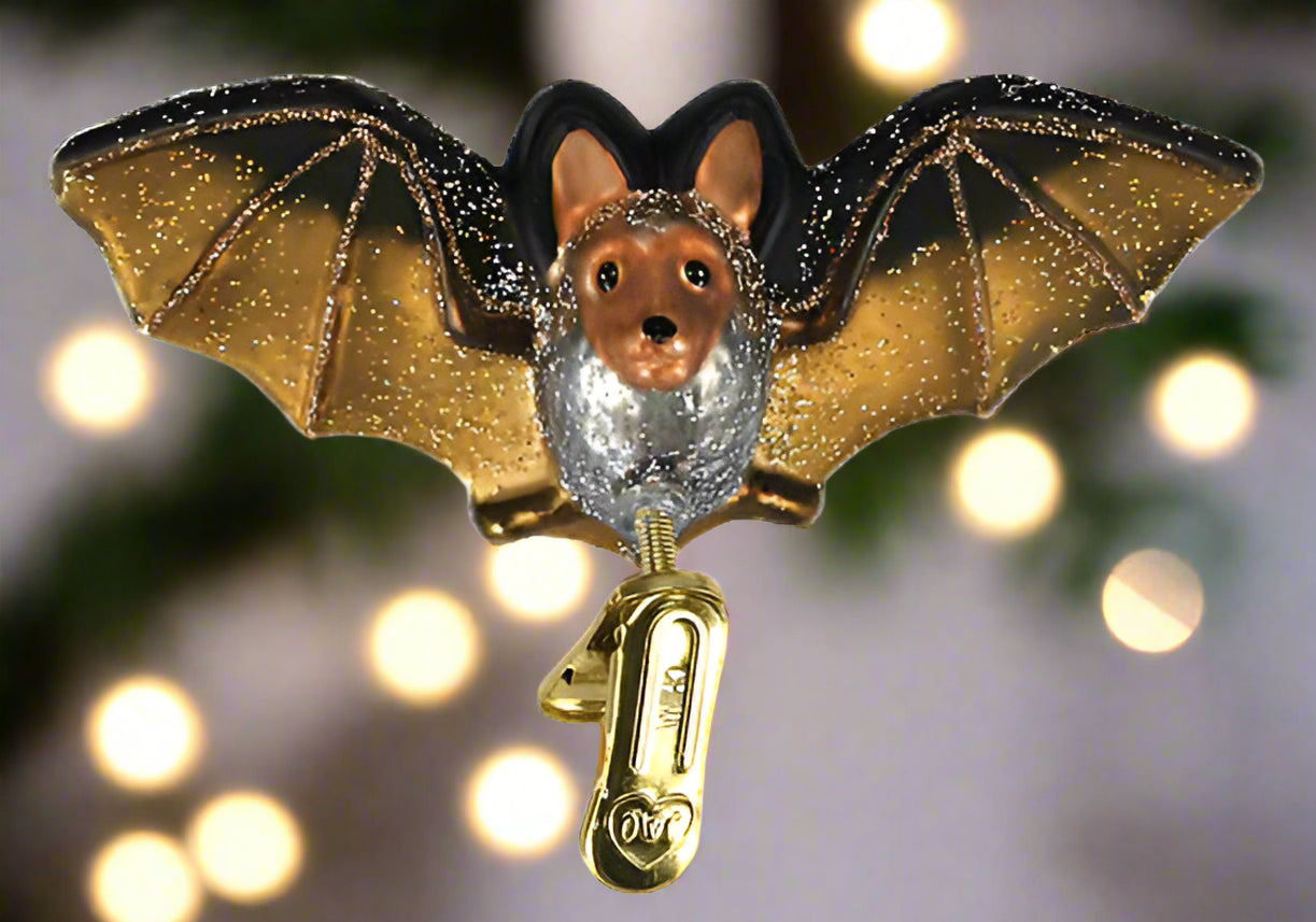 Bat Glass Christmas Ornament
