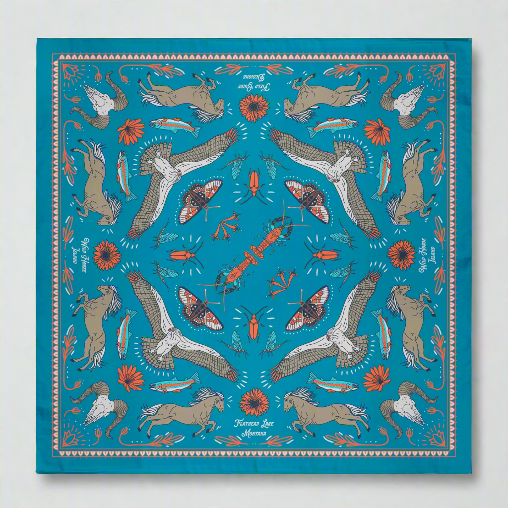Flathead Lake Bandana by Field Guide Designs