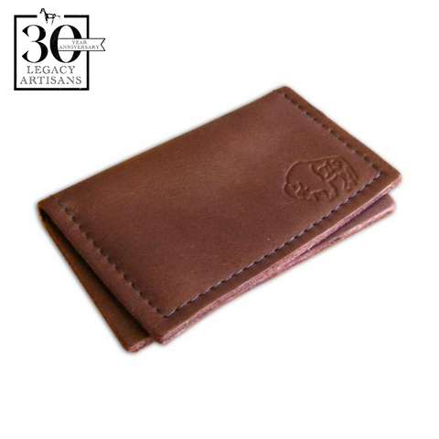 2-Pocket Leather Card Case by The Leather Store (4 colors)