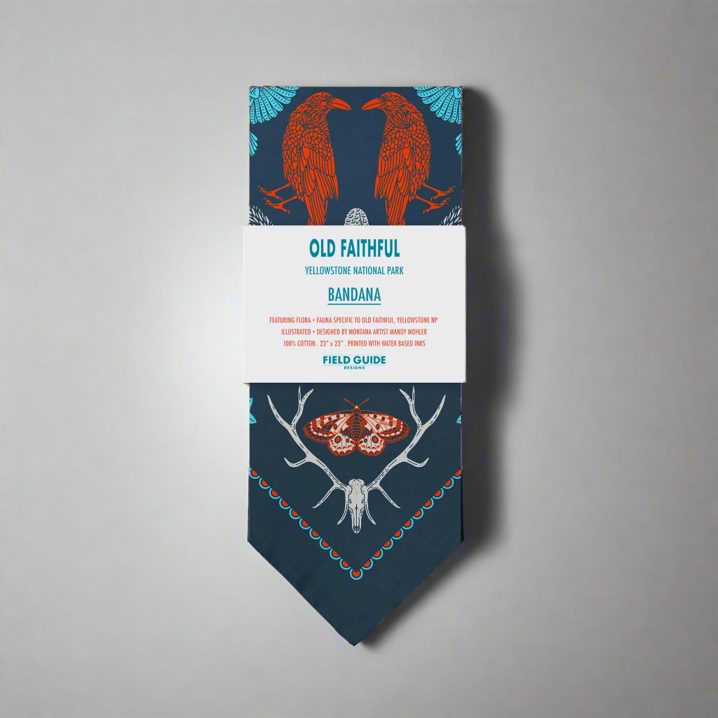 Old Faithful Yellowstone National Park Bandana by Field Guide Designs