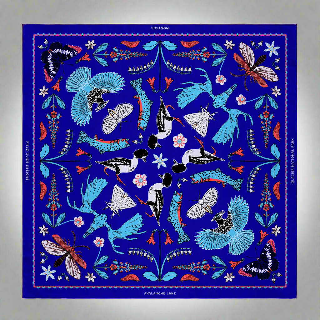 Avalanche Lake Glacier National Park Bandana by Field Guide Designs