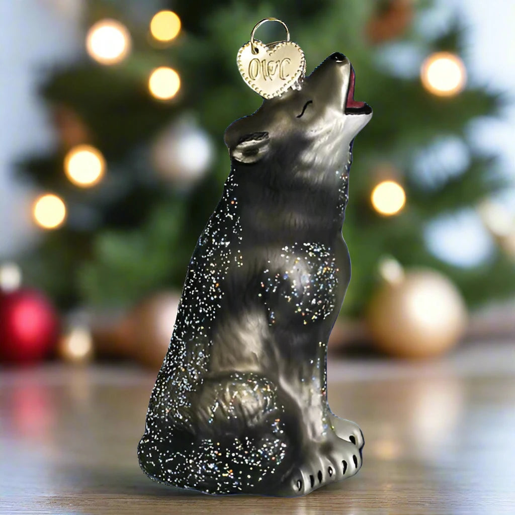 howling wolf ornament by old world christmas