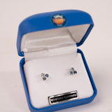 3 Stone Tri Earrings - close up