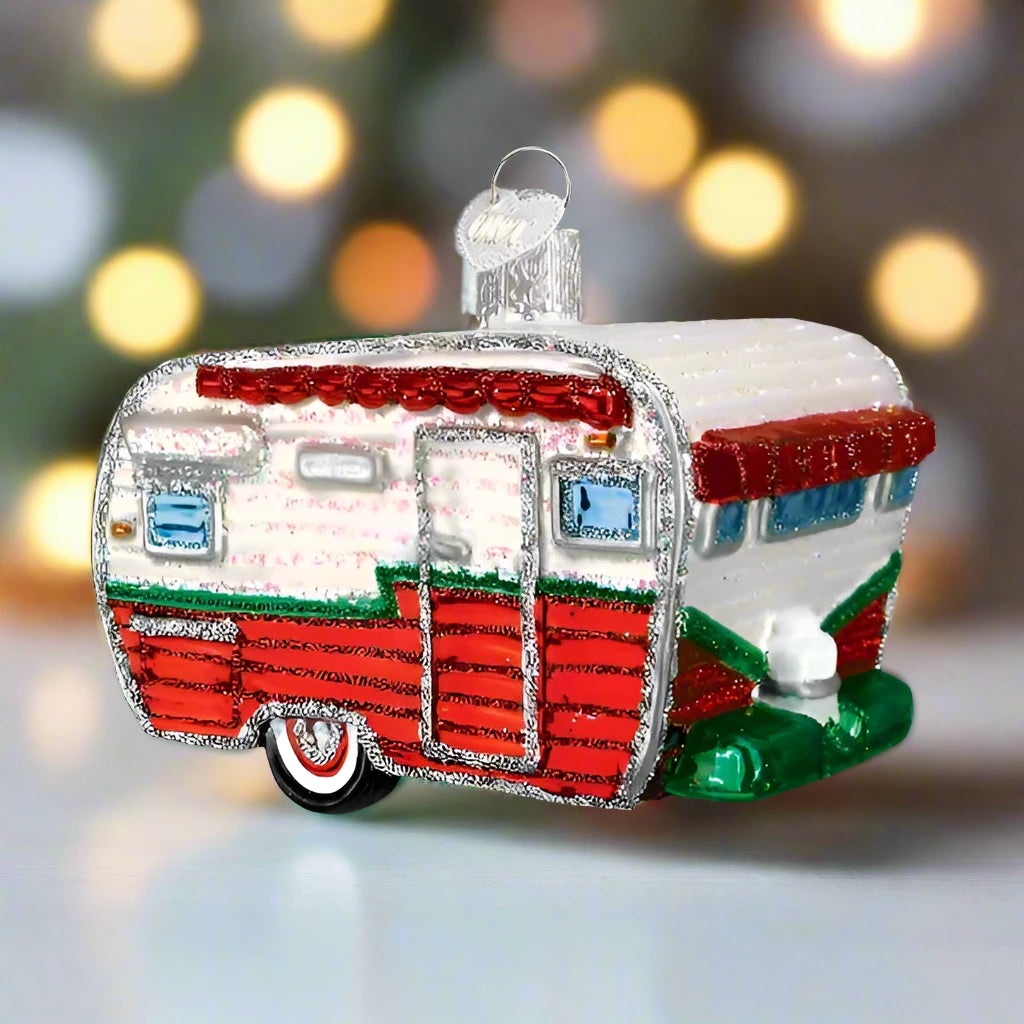 travel trailer old world christmas ornament