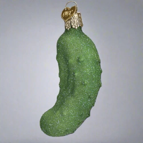 Glistening Pickle Glass Ornament