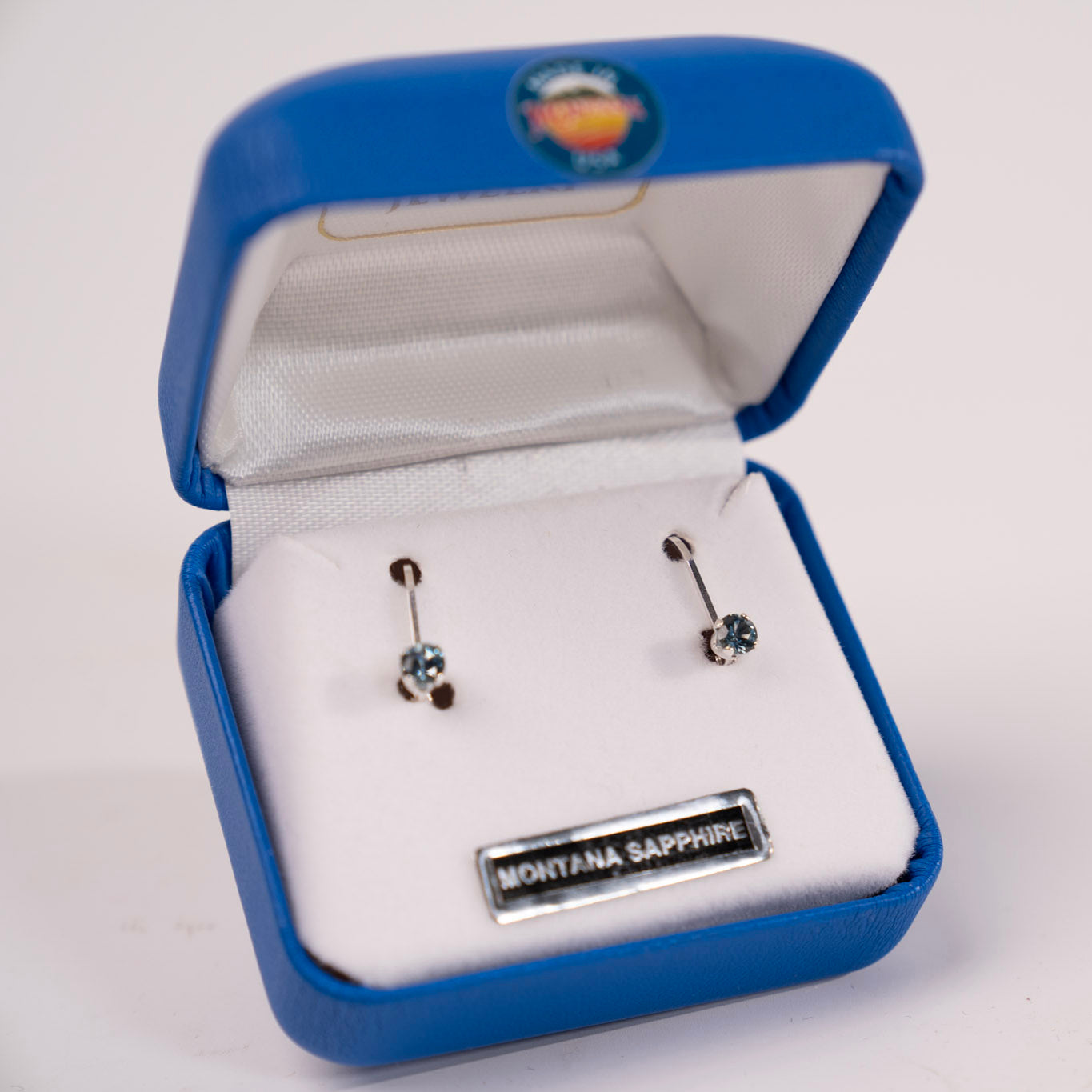 4 MM Montana Sapphire Latch Back Earrings by Mac's Gems