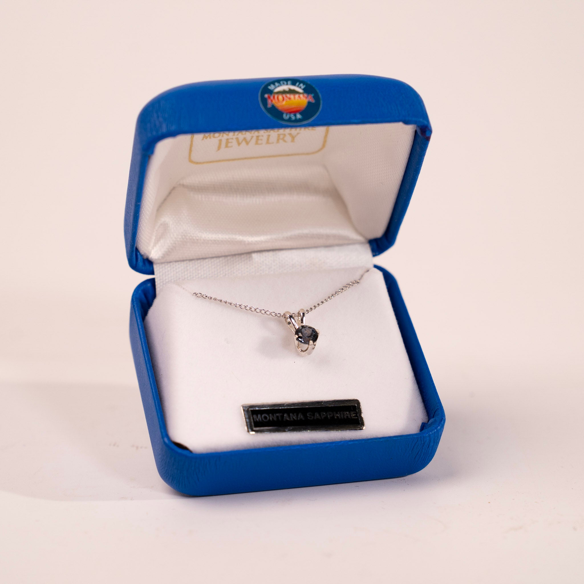 5 MM Montana Sapphire Pendant by Mac's Gems