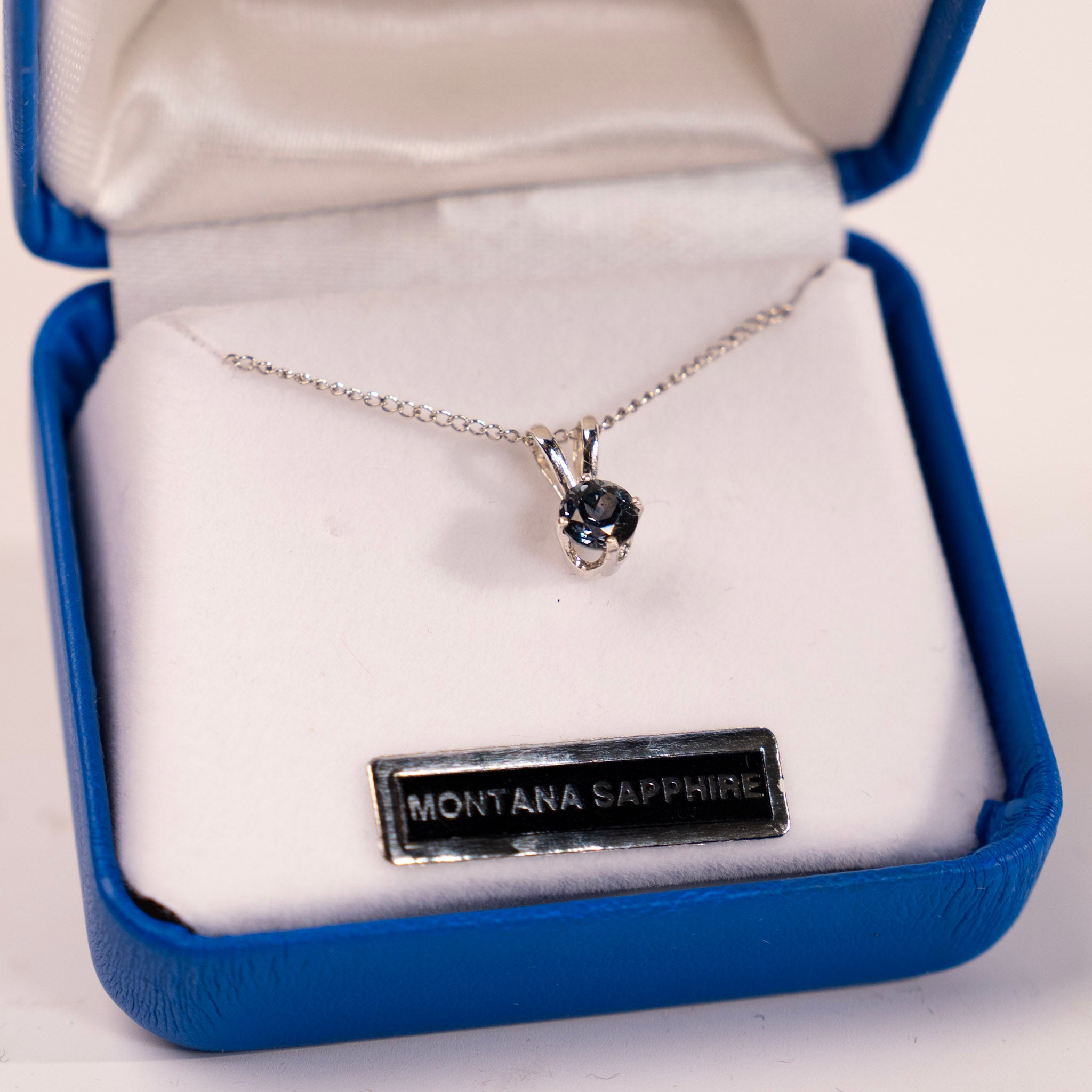 5 MM Montana Sapphire Pendant by Mac's Gems