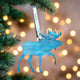 Medium Blue Moose Stainless Steel Hammered Ornament