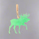 Green Moose Stainless Steel Hammered Ornament
