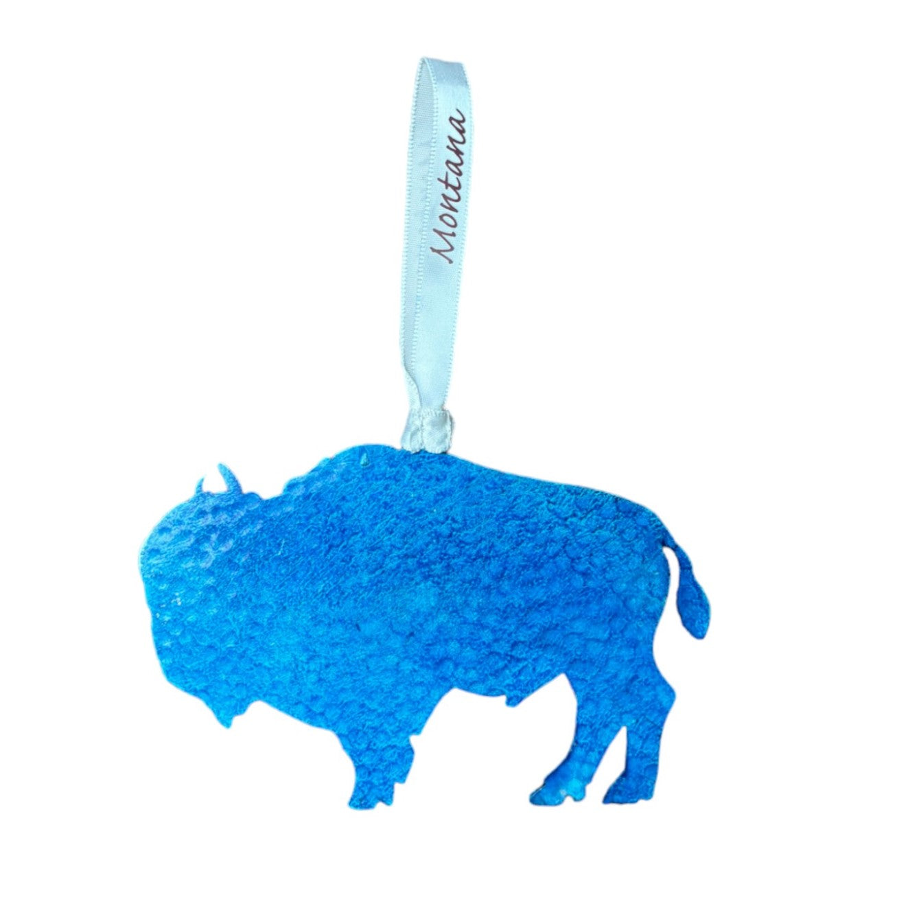 Buffalo Stainless Steel Hammered Ornament by Art Studio Company (5 Colors, 2 Sizes)