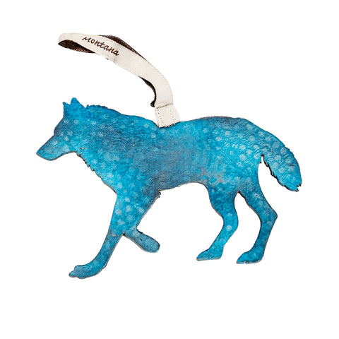 Wolf Stainless Steel Hammered Ornament by Art Studio Company (4 Colors, 2 Sizes)