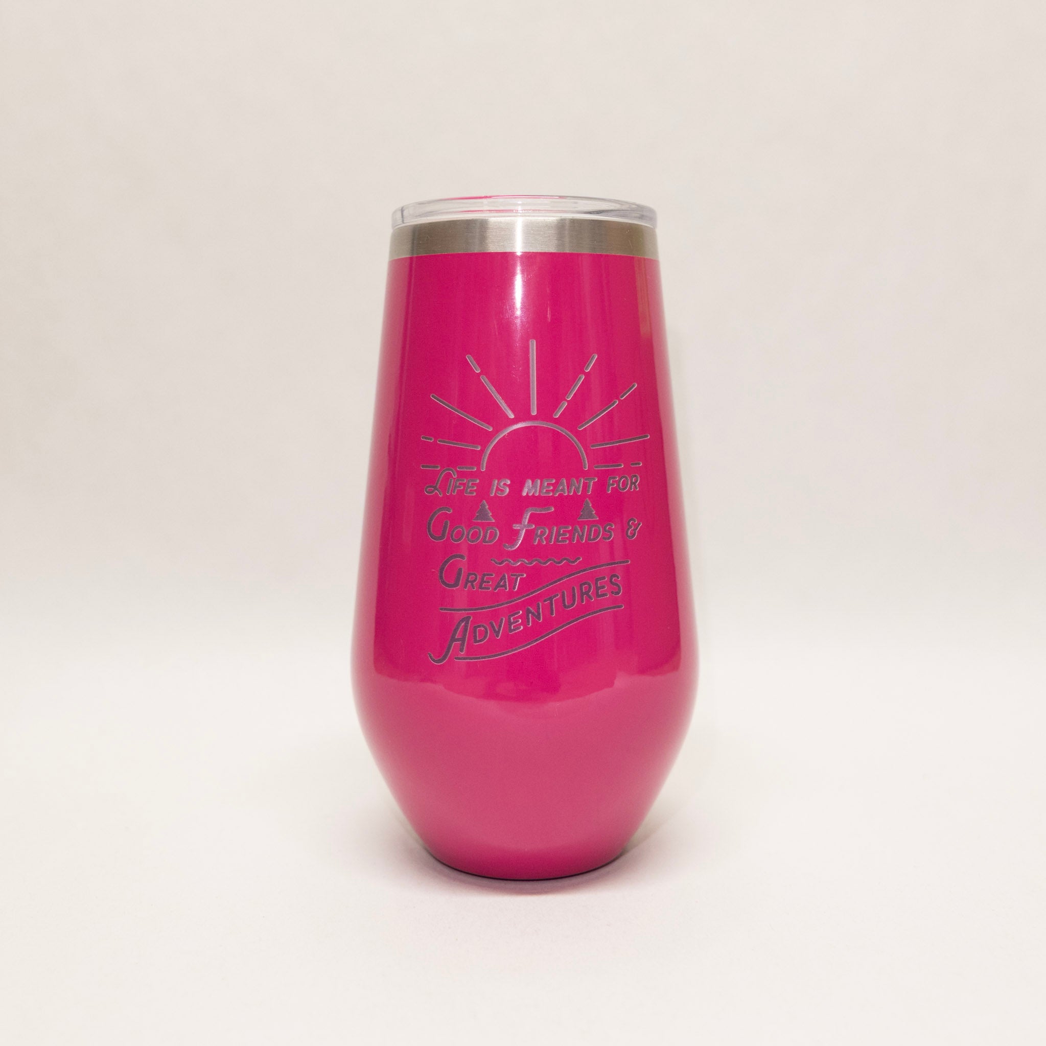 76915 raspberry stemless wine tumbler pure