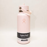 Pink Hydro Flask water bottle on a white background