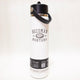 White water bottle with black cap and 'Bozeman Montana' text on a white background