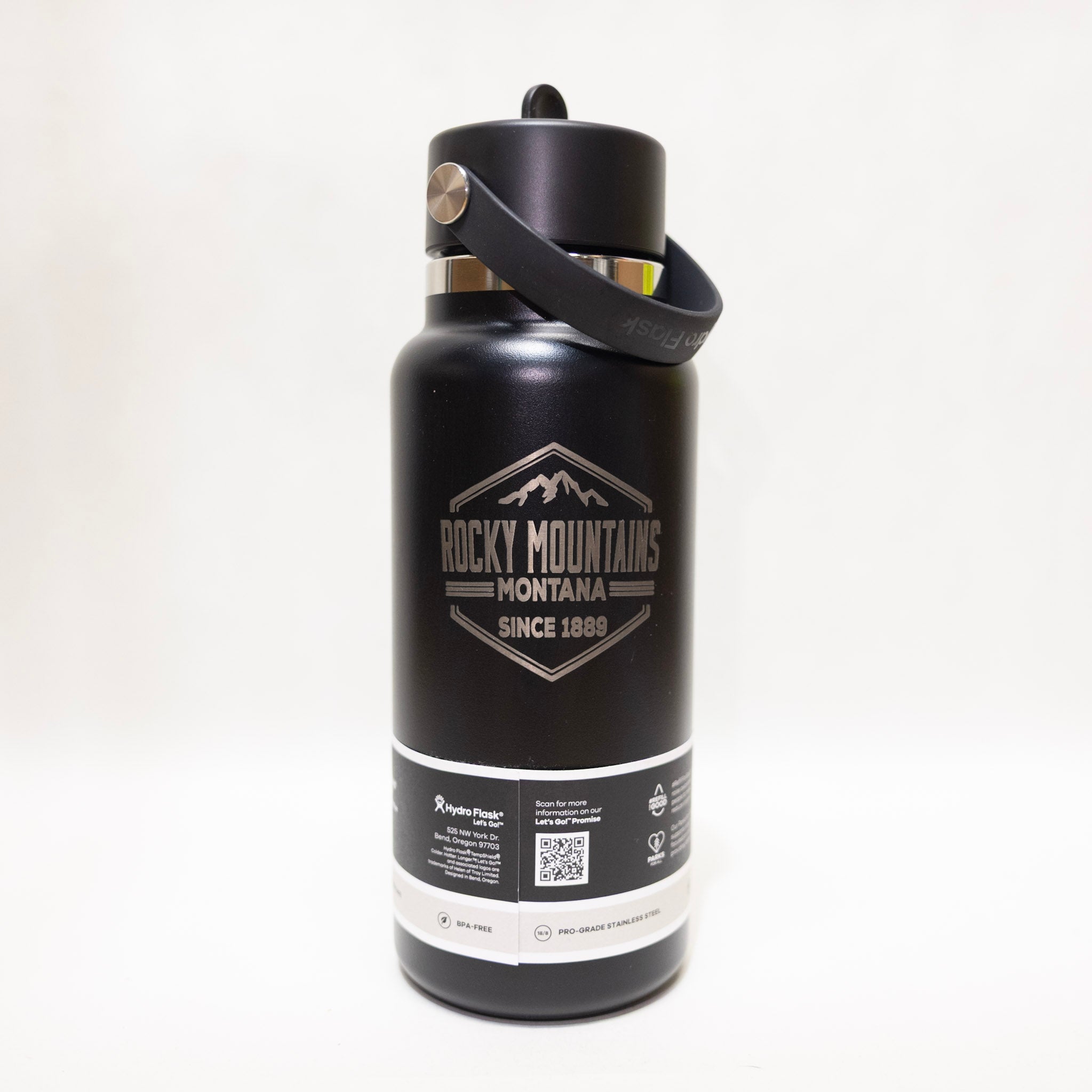 87003 Rocky Mountains Montana Hydro Flask Black 32 oz