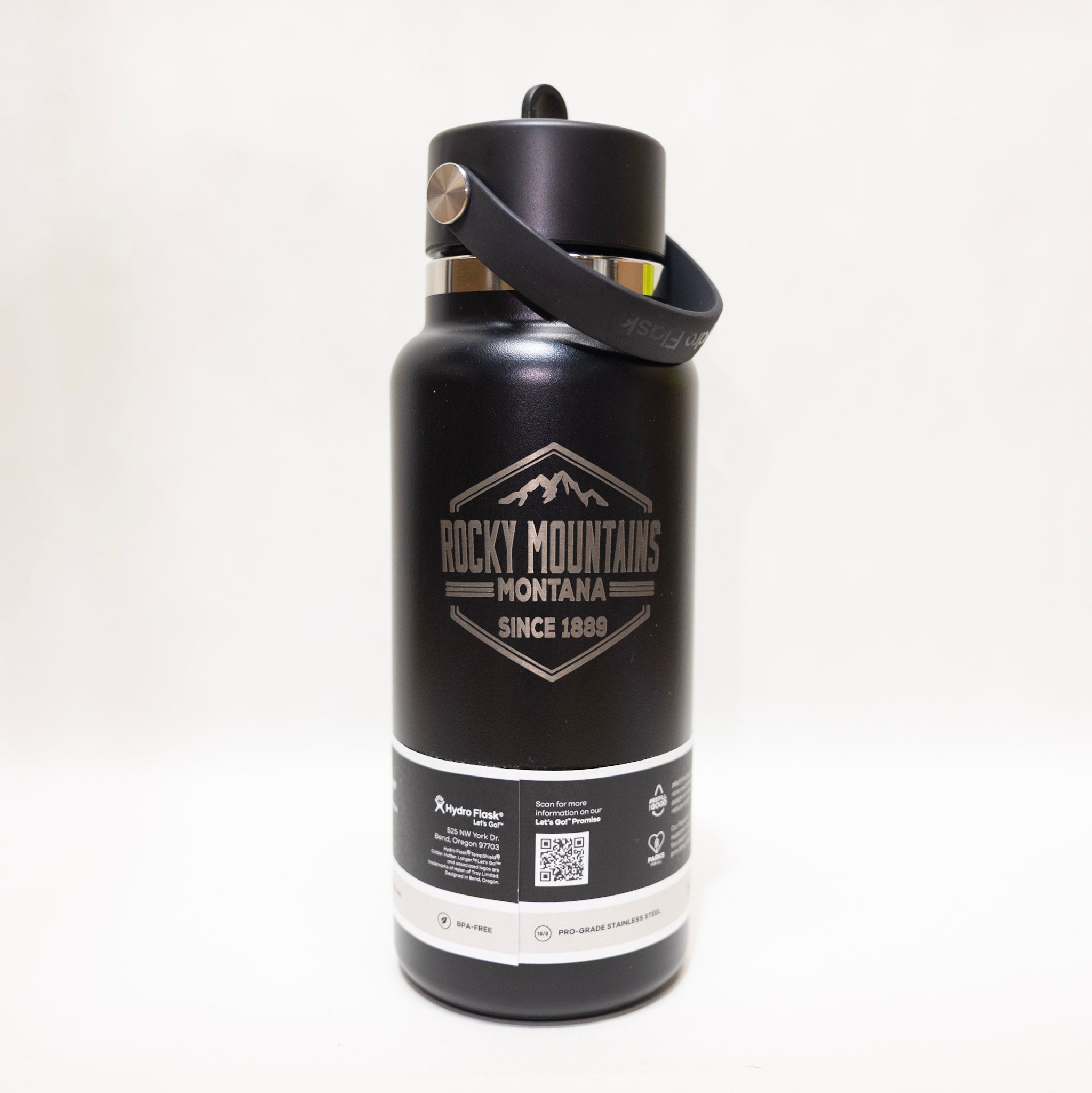 87003 Rocky Mountains Montana Hydro Flask Black 32 oz