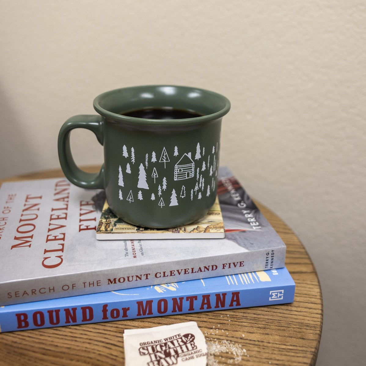 Cabin Ceramic Coffee Mug by Corvidae drawings & design Styled photo