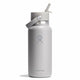 Gray Hydro Flask water bottle with straw lid on a white background