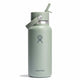 Green Hydro Flask water bottle with straw lid on a white background