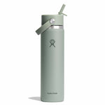 Green Hydro Flask water bottle with straw lid on a white background