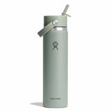 Green Hydro Flask water bottle with straw lid on a white background