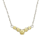 Necklace with yellow gemstones on a white background