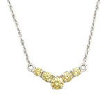 Necklace with yellow gemstones on a white background