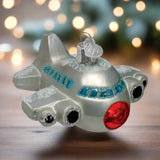 glass airplane ornament 