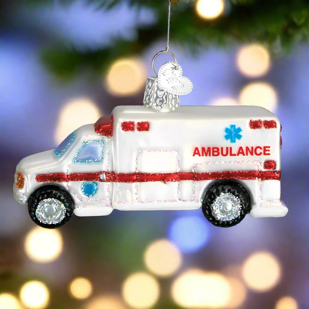 ambulance glass christmas ornament old world christmas