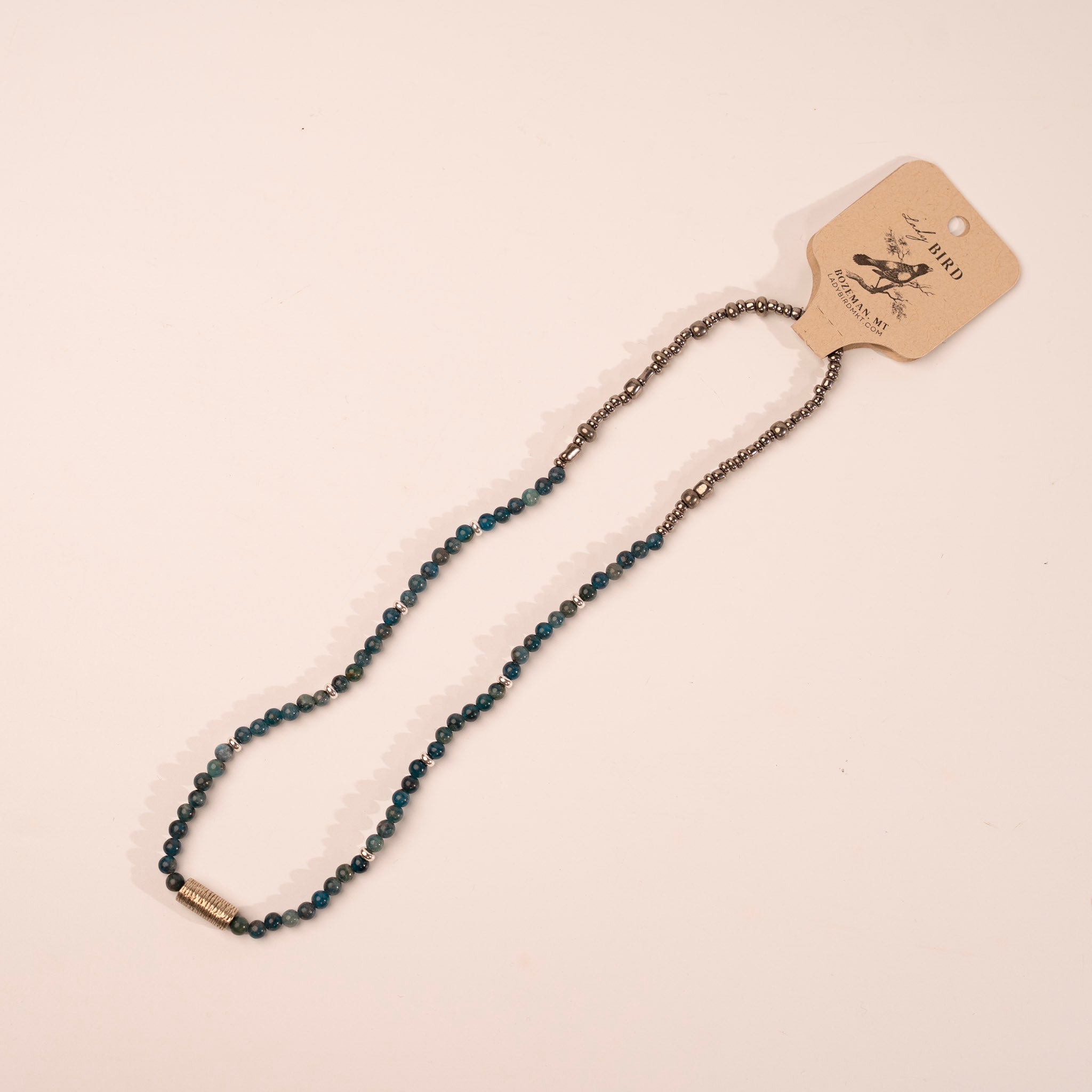 Apatite and Silver Pendant Gemstone Necklace
