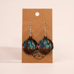 Aurora Moon and Stars Engraved Forest Earrings by Nine Mile Creative