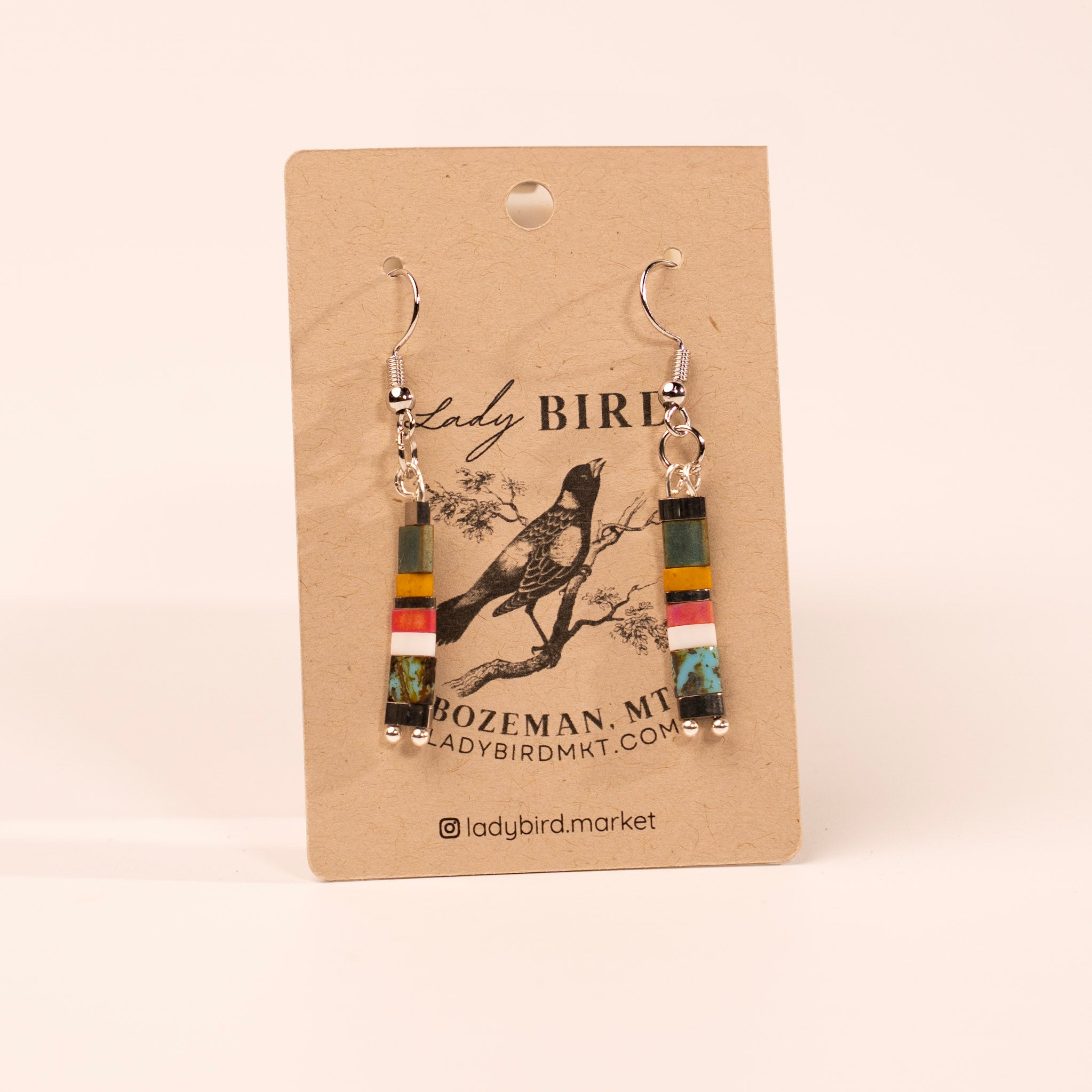 Beachy Color Mix Tila Bead Earrings