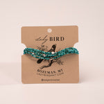 Beaded Wrap Bracelet - blue mix