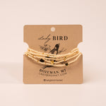 Beaded Wrap Bracelet - creamy white